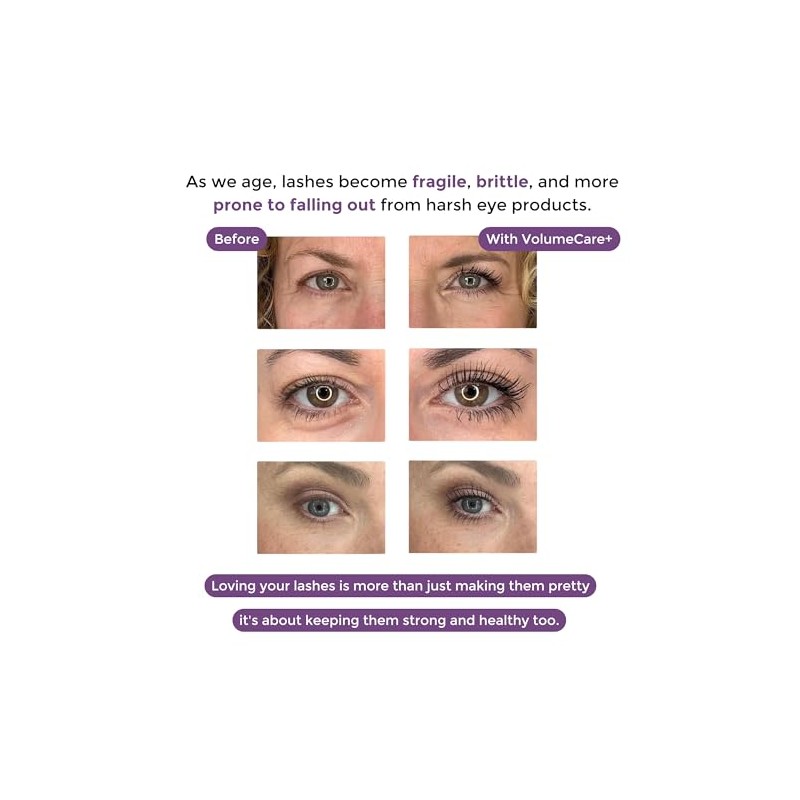Rumi Cosmetiques VolumeCare+ Mascara for Older Women, Natural Black