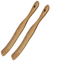 LVYKING 2 Pcs 11 Inch Skinny Wooden Spurtle for Dough Whisk, Sourdough Spatula Mixer, Flat Wooden Sourdough Stirring Stick, Spatula Spurdle for Cooking, Baking, Mixing, Spreading