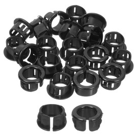 sourcing map Cable Snap Bushing Grommets, 20Pcs 16mm/0.63" Mounting Dia Nylon Snap Bushing Grommet, Round Snap in Cable Hose Bushing for Various Cables Tubes Wire, Black