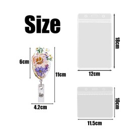 1 Piece of Floral Id Holder, 2 Pieces of Cartoon, Retractable Id Holder, Id Card Holder Set, Creative and Fashionable Id Holder, Accessories for Teachers and Nurses