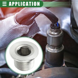 Motoforti Universal Car O2 Oxygen Sensor Bung Screw Weld Bung, M18x1.5, Durable, Stainless Steel, Silver Tone, 5 Pcs