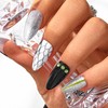Sethexy Black Rhinestone Medium Almond Artificial Nail Sparkle Handmade False