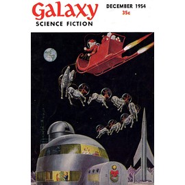 American Gift Services - December 1954 Galaxy Science Fiction Space Santa Vintage Science Fiction and Fantasy Sci Fi Book Cover Art Poster - 11x17
