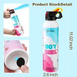 Gender Reveal Fire Extinguisher Set for Newborn Baby, 2Pc Blue Gender Reveal Smoke Bombs, 100% Biodegradable Color Blaster for Cool Gender Reveal Ideas, Confetti Power Cannon Shooter Party Supplies
