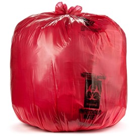 Aluf Plastics 45 Gallon (40" x 47") Red Infectious Waste Bags - Meets DOT Federal Requirements - Case of 100