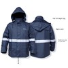 HANMENGXUAN Rain suit, Safety Rain Set High Visibility Reflective Heavy