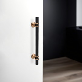 KOMOTIA 20 Pack 5 Inch Cabinet Pulls knurled Matte Black and Champagne Bronze Kitchen Cabinet Handles Aluminum and Zinc Alloy Drawer Pulls Solid Cabinet Hardware