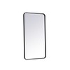 Elegant Decor Evermore 22x40 Soft Corner Metal Rectangular Mirror in