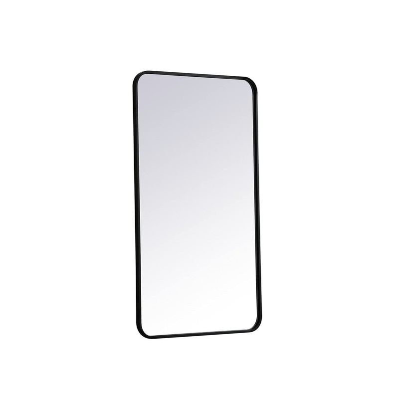 Elegant Decor Evermore 22x40 Soft Corner Metal Rectangular Mirror in