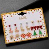 Lux Accessories Christmas Candycane Reindeer Red Ribbon Gold Snowflake Tree