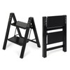 FAHKNS Black 2 Step Ladder, Aluminum Light Folding 2 Step