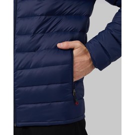 32 Degrees Heat Men's Ultra-Light Down Packable Jacket | Layering | Zippered Pockets | Water Repellent, Dark Waves, Small