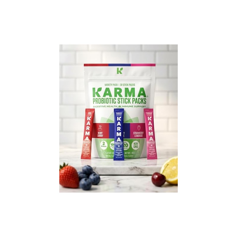 Karma Probiotic Hydration Packet - Variety Pack (Berry Cherry, Blueberry