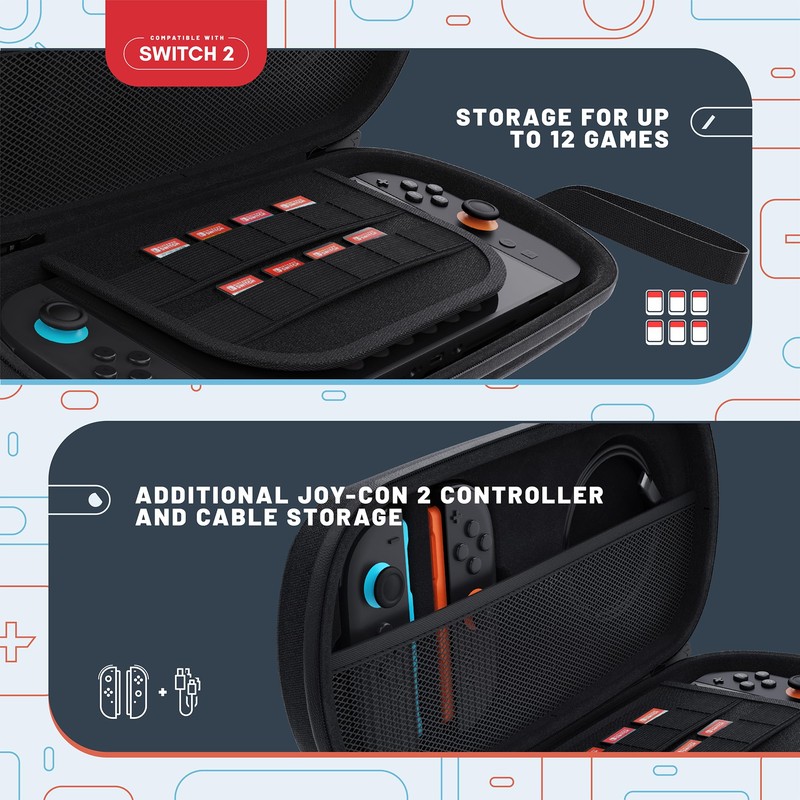 4Gamers Handheld Console Travel Kit Compatible with Switch 2, Durable