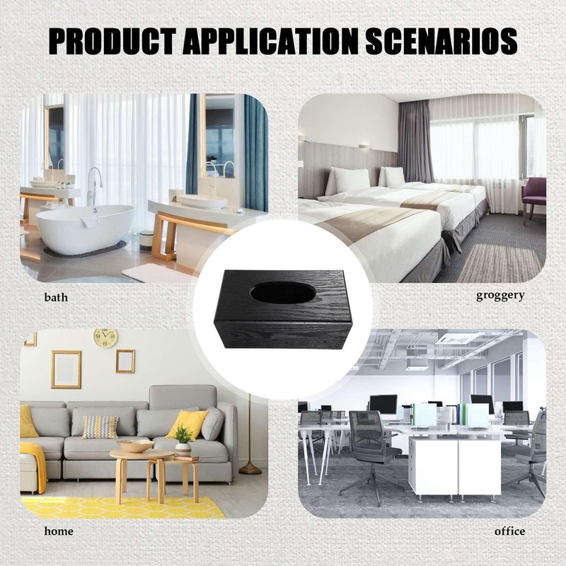 Tuperoymse Tissue Box Wood Rectangular Tissue Box Natural Wood Tissue