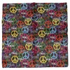 AES Peace Letter Rainbow Multi-Color Peace Signs 100% Cotton 22"x22"