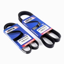 MOCA 4PK910 & 6PK1195 2 Pcs EPDM Serpentine Belts fits 2004 for Mitsubishi Endeavor 3.8L 3797CC, 2004-2008 Endeavor 3.8L 3828CC, 2004-2009 Galant 3.8L, 2004 Galant 3.8L
