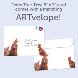 Tree-Free Greetings - Birthday Cards - Artful Designs - 2 Cards + Matching Envelopes - Made in USA - 100% Recycled Paper - 5"x7" - What The Cluck (GT61222)
