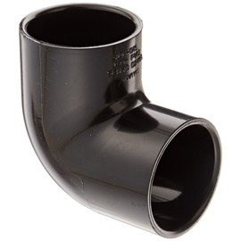 Spears 406-B Series PVC Pipe Fitting, 90 Degree Elbow, Schedule 40, Black, 1-1/2" Socket