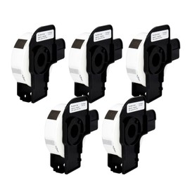 Veson - 5 Rolls White DK-11204 DK11204 Compatible with Brother Address Label Rolls, 17 mm x 54 mm Shipping Labels for Brother QL Label Printers (400 Labels per Roll)