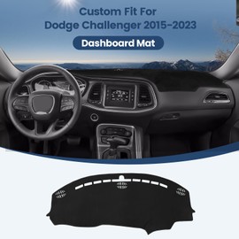 Rilsen Dashboard Cover Mat Custom Fit for 2015-2023 2024 Dodge Challenger Dash Cover Nonslip Dash Mat Protector Sunshade No Glare Black