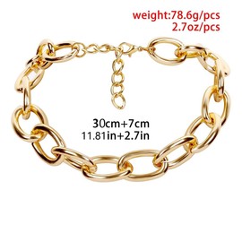 Chunky Gold Necklace Chunky Necklaces for Women Gold Statement Necklace Trendy Thick Chain Necklace Cuban Link Chain Necklace Punk Chain Choker Necklace Trendy Jewelry