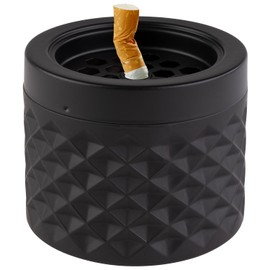 APS 558 Wind Ashtray Matte Black Frosted Diameter 9.5 cm Height 8 cm with Bayonet Clasp