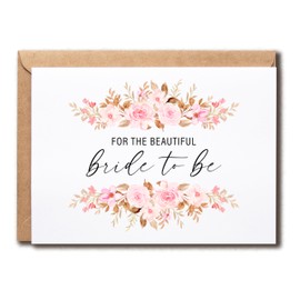 SMHGifts For The Beautiful Bride To Be Card - Bride Card - Floral Card - Bridal Shower card - Happy Wedding Card - Congrats Wedding Card - Card For Her