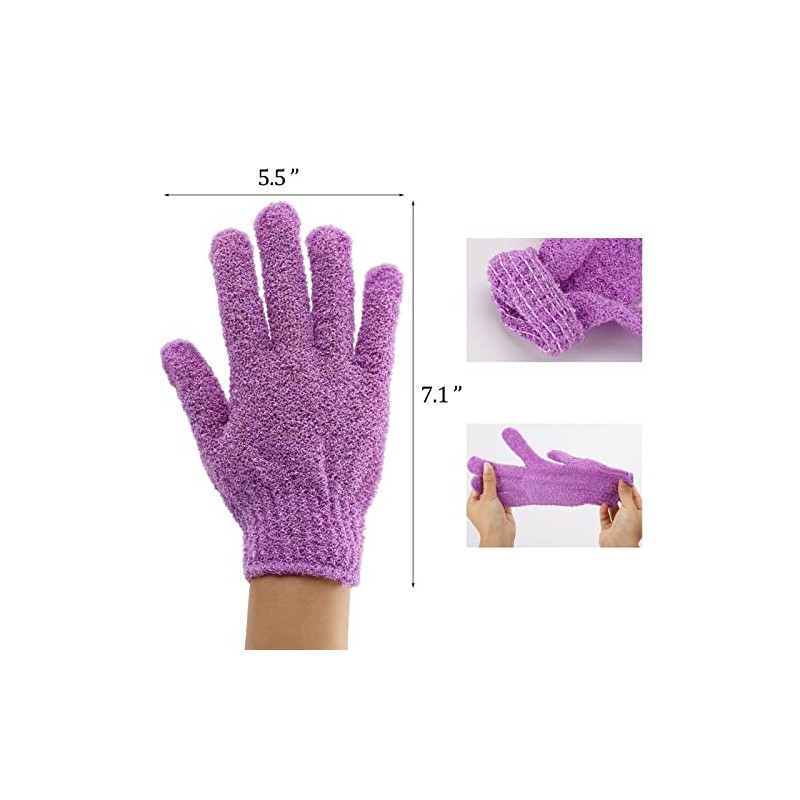 Btyms Pcs Shower Exfoliating Gloves Hand Glove Body Scrubber Loofah