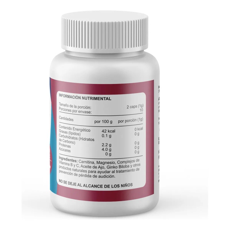 Suplemento Otovix Para El Sistema Auditivo,carnitina 20c Sabor Sin Sabor