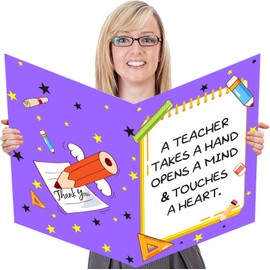 Giant Thank You Cards For Teacher with Envelope Thank You Teacher Appreciation Week Large Appreciation Card Jumbo Teachers Greeting Card Happy Teachers Day Week Gifts From Class Unique Gifts 14X21In