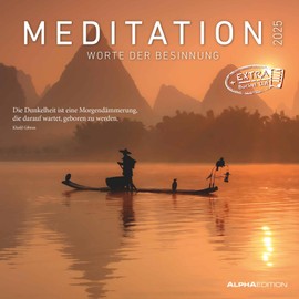 Meditation 2025 Brochure Calendar 30 x 30 cm (30 x 60 Open) Calendar with Space for Notes Includes Poster with Sayings Picture Calendar Wall Planner: Words of Contemplation
