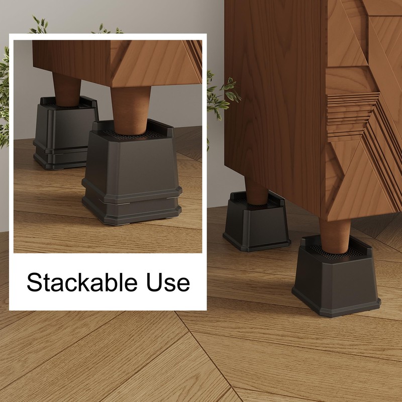 Lutown-Teen 6 Pack Bed Risers 3 Inch Heavy Duty Oversized