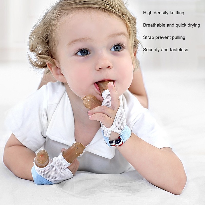 1 Pair Thumb Sucking Stop Glove Soft Adjustable with Buckle