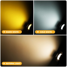 HOLDLAMP Spotlight COB LED Stage Light Par Lights Party Warm Cold White DMX Spotlights Portable Metal Housing Strobe Light Bright for Church, Concert, Theater, Photostudio, Live Show (1 Pack)