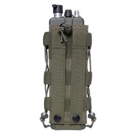 MUCHER Tactical Bottle Holder Molle Bottle Holder Durable Military Water Bottle Bag with 2 Hooks Water Bottle Holder for Outdoor Hiking Hunting Camping Training, Army Green, Additional pocket