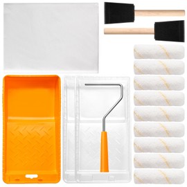 Mister Rui Microfiber Paint Roller Set, Small Paint Roller 4 Inch, Paint Roller Sleeve, 2 Inch Foam Brush, Painting Tools for Renovating Projects of Small Areas, Used with Most Paints and Stains