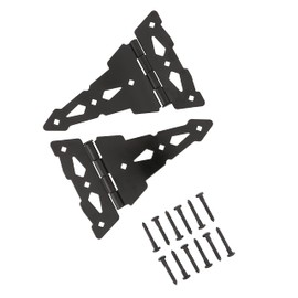 Heavy Duty 8" Decorative, Contemporary T Hinges - Gate Hinges for Wooden Fences, Gate Hinges Heavy Duty, Ideal for DIY Home Improvement, Zinc Plated Steel, Removable Pin, Black