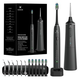 Upgraded Pro Dental Care Kit: 5-Mode Water Flosser & 50,000 VPM Sonic Electric Toothbrush | Premium Oral Clean Set with Enhanced Cleaning Modes, Larger Tank & Refined Design for Advanced Gum Health