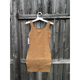 Wild Fable Women's Camel Beige Sleeveless Seamed Bodycon Dress - Size S