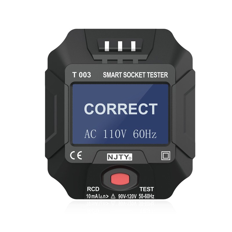 NJTY 90~120V US Plug Socket Outlet Tester Smart Socket Tester