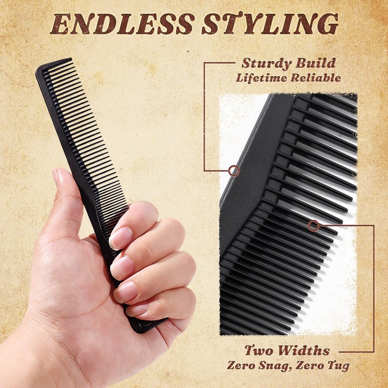SIMPOR 2PCS Double Sided Boar Bristle Hair Brush Set, 2-in-1