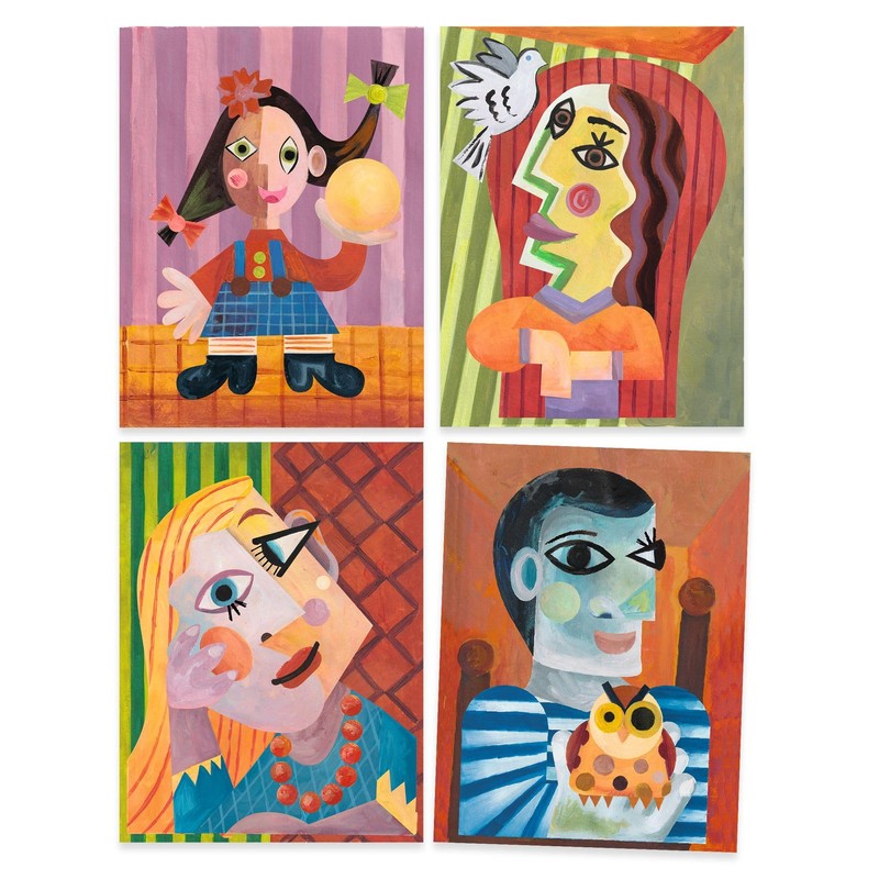 Djeco DJ09386 Square Heads Set - Cubism Inspired by Pablo