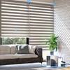 DONGFXK Motorized Zebra Blinds with Remote Control,Solar Powered Rechargeable Dual