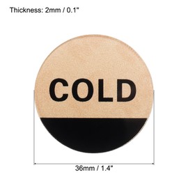 PATIKIL Self Stick Hot/Cold Water Label, 5 Pairs/10 Pack Acrylic Round Sticker Signs for Faucets Sinks, Golden/Black