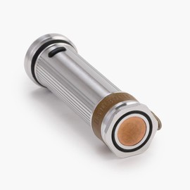 Barebones Mini Flashlight - Rechargeable 4-Inch Flashlight Great for Camping, Travel, and More - Antique Style Flashlight with 4 Light Settings and a Copper Magnetic Base (Aluminum)