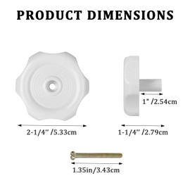 UOMIO RV Window and Vent Knob Replacement Kit - 3 Pack Durable RV Camper Window Crank Handles - Universal Fit for Most Window Crank Handle Replacement on RV, Camper, Trailer Windows and Vents White