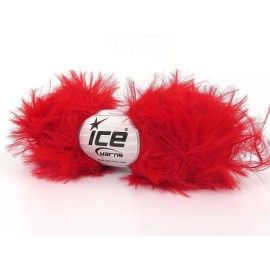 Ice Yarns Red Faux Feather 82179 Ice Yarns Long Eyelash Yarn 50gr 109yds
