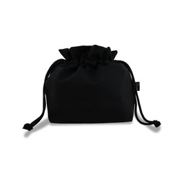 ARASAWA Machine Washable. Insulated Lunch Drawstring Bag, Cold Retention, Pouch, Washable, Simple, Men's, Women's, Cute, Stylish, Compact, Black