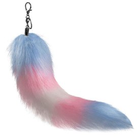 Nocyclonic Therian Tail Faux Fur Furry Fox Tails Keychain, Fox Tail Pendant, Fur Tail Keychain, Multicolour 3
